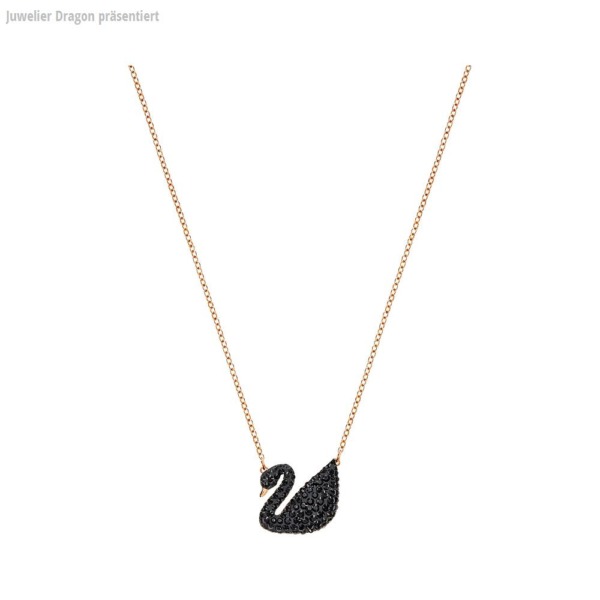 SWAROVSKI Schmuck Anhänger mit Halskette 5204134 ICONIC SWAN:ANHAENGER JET/ROS