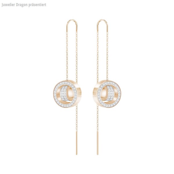 SWAROVSKI Schmuck Ohrstecker mit Halskette 5349340 HOLLOW:OHRSTECKER LNG CRY/ROS