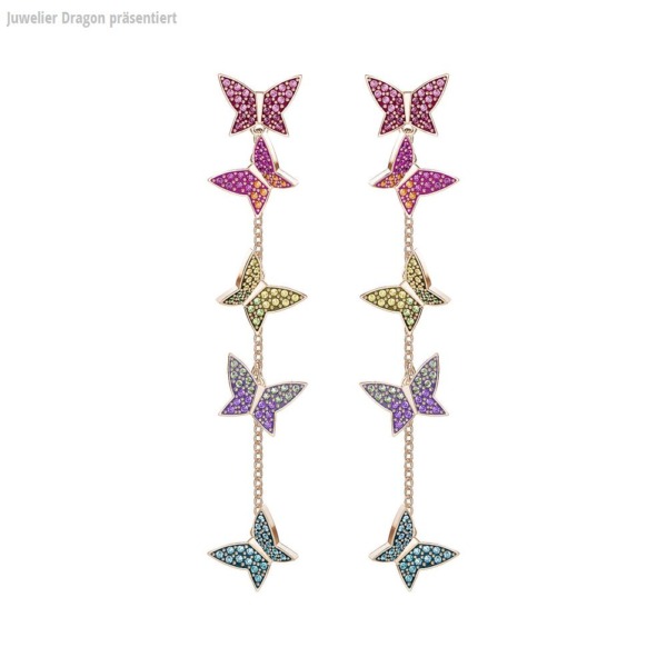SWAROVSKI Schmuck Ohrstecker mit Halskette 5378693 LILIA:OHRSTECKER LNG TR LMUL/ROS