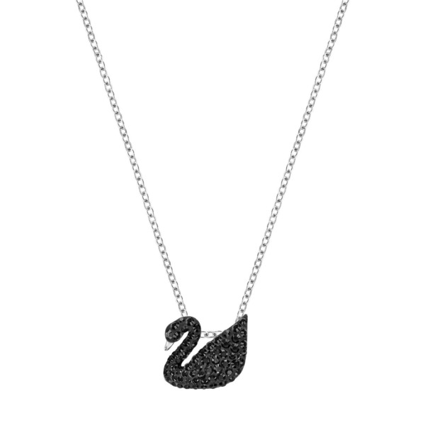 SWAROVSKI Schmuck Anhänger mit Halskette 5347330 ICONIC SWAN:ANHAENGER SML JET HEM/RHS