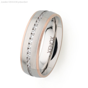 XENOX Damen Ring Edelstahl Zirkonia X2251